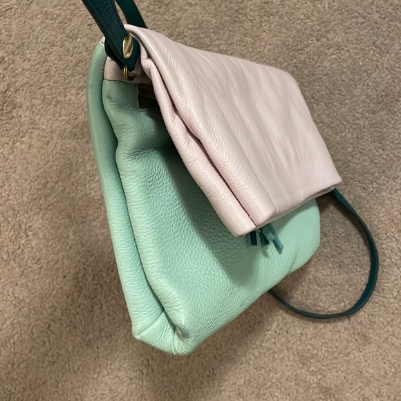 J. Crew Leather Pastel Flap Crossbody Bag - Picture 5 of 11